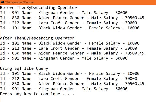 through each Employees